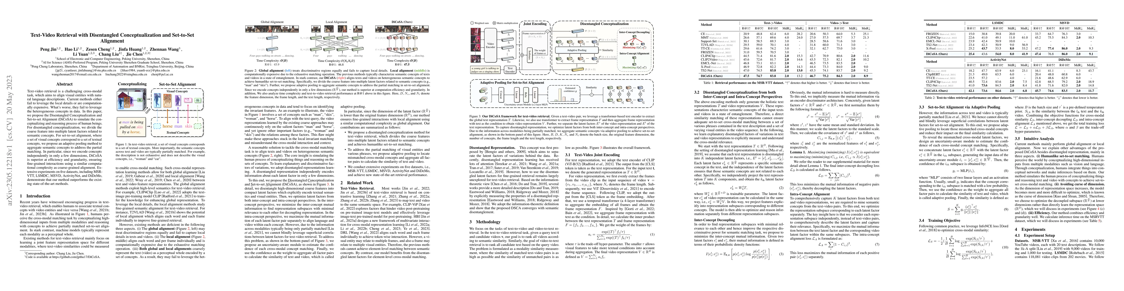 Thumbnail for Text-Video Retrieval with Disentangled Conceptualization and Set-to-Set
  Alignment