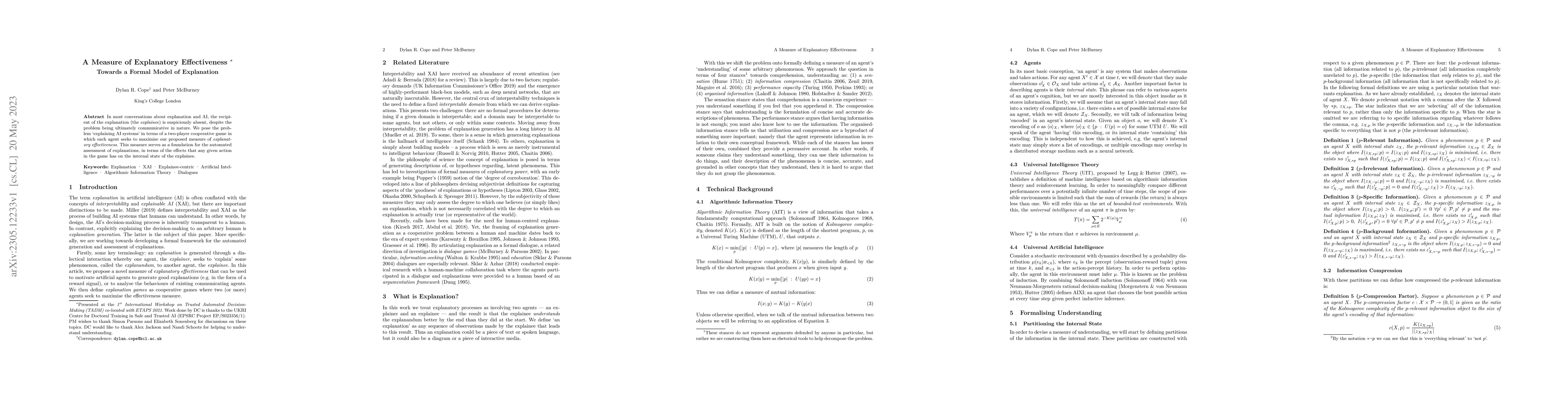 Thumbnail for A Measure of Explanatory Effectiveness