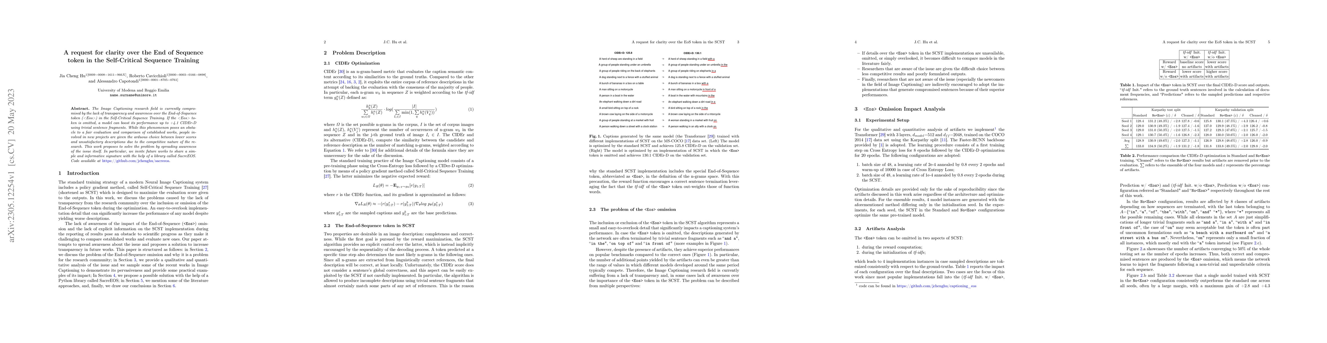 Thumbnail for A request for clarity over the End of Sequence token in the
  Self-Critical Sequence Training