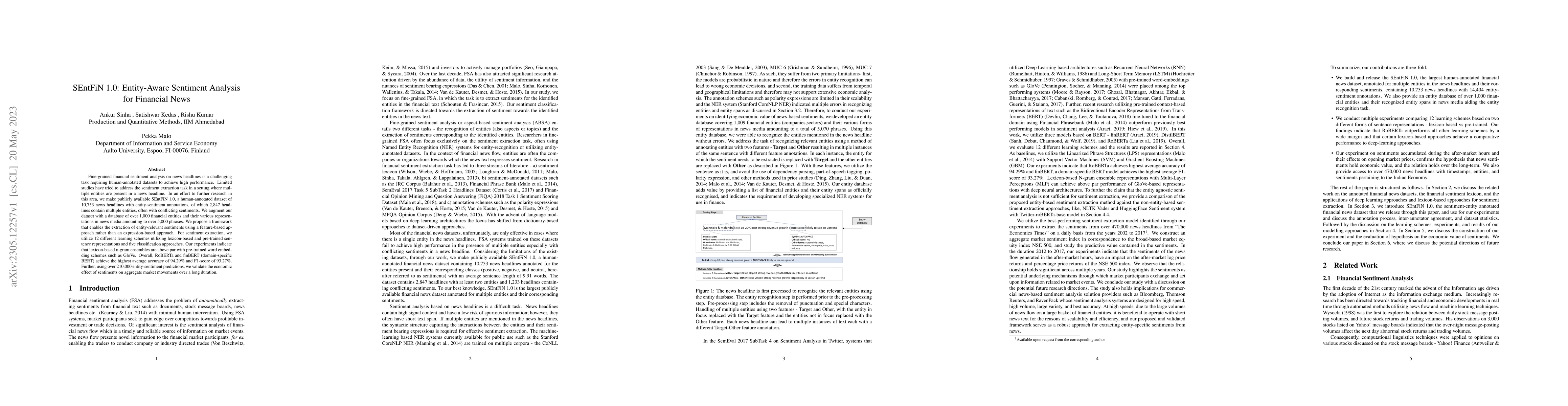 Thumbnail for SEntFiN 1.0: Entity-Aware Sentiment Analysis for Financial News