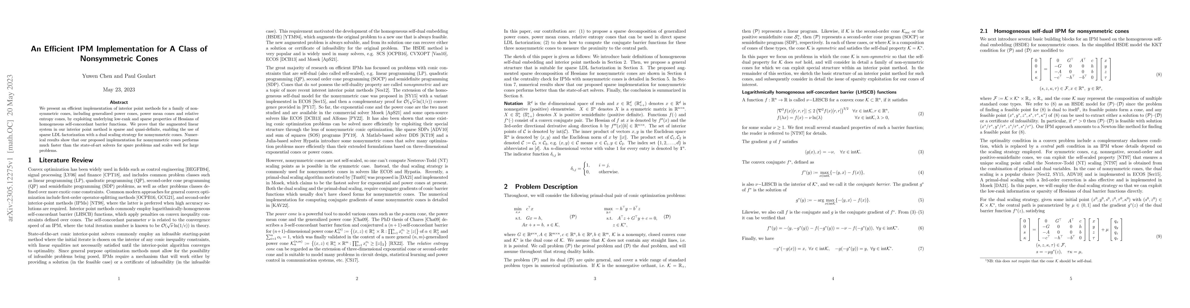 Thumbnail for An Efficient IPM Implementation for A Class of Nonsymmetric Cones