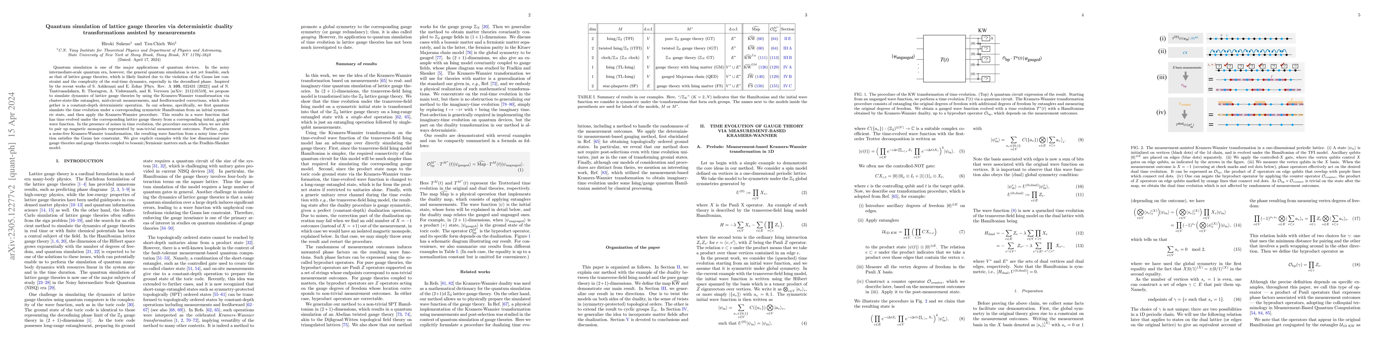 Thumbnail for Quantum simulation of lattice gauge theories via deterministic duality
  transformations assisted by measurements
