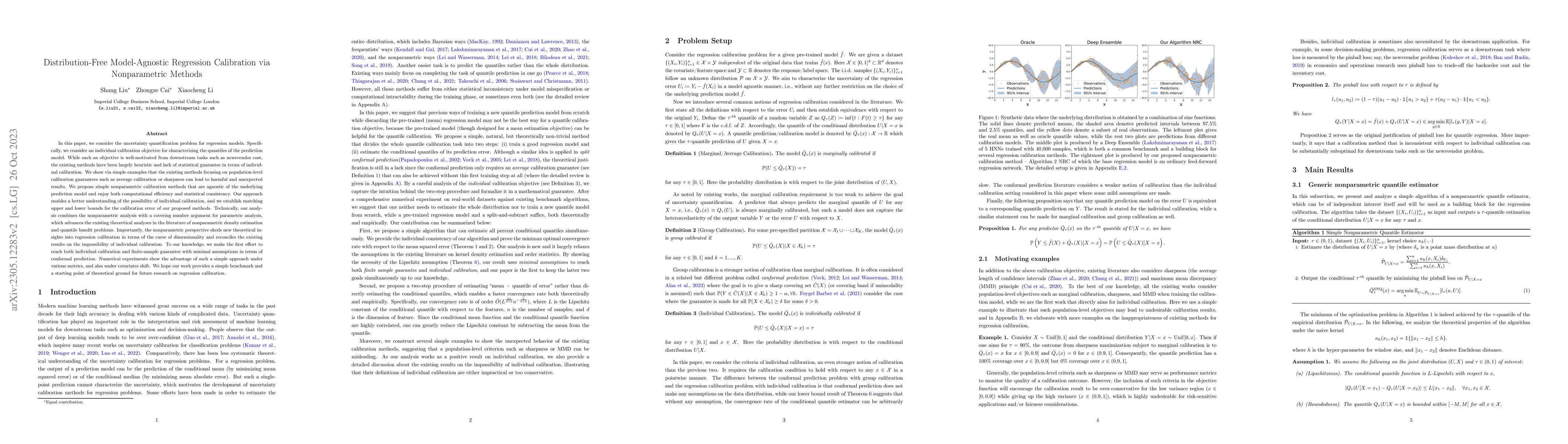 Thumbnail for Distribution-Free Model-Agnostic Regression Calibration via
  Nonparametric Methods