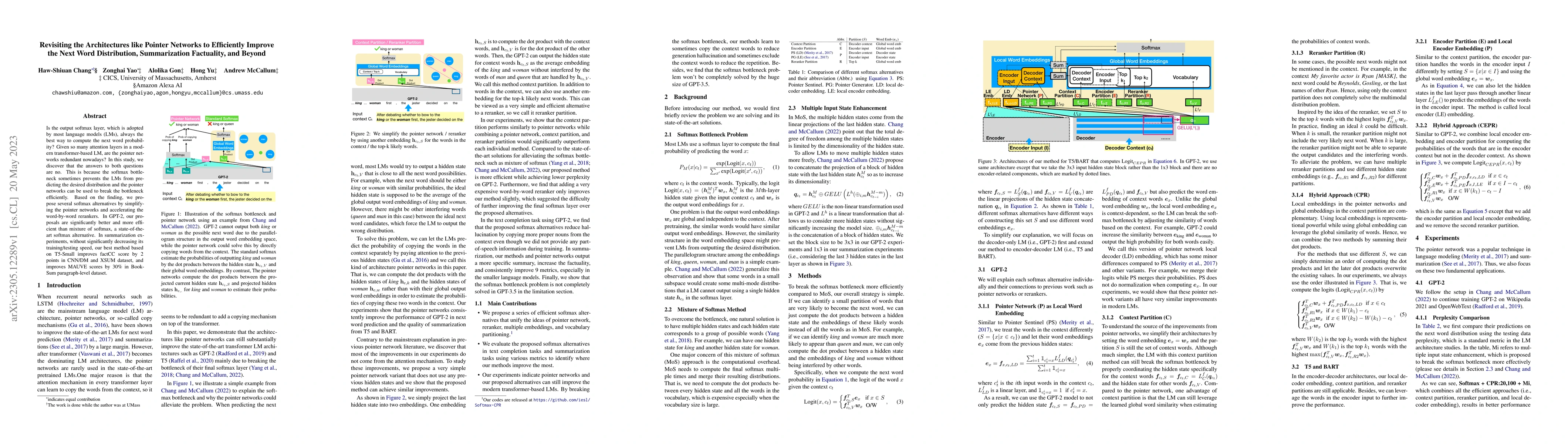 Thumbnail for Revisiting the Architectures like Pointer Networks to Efficiently
  Improve the Next Word Distribution, Summarization Factuality, and Beyond