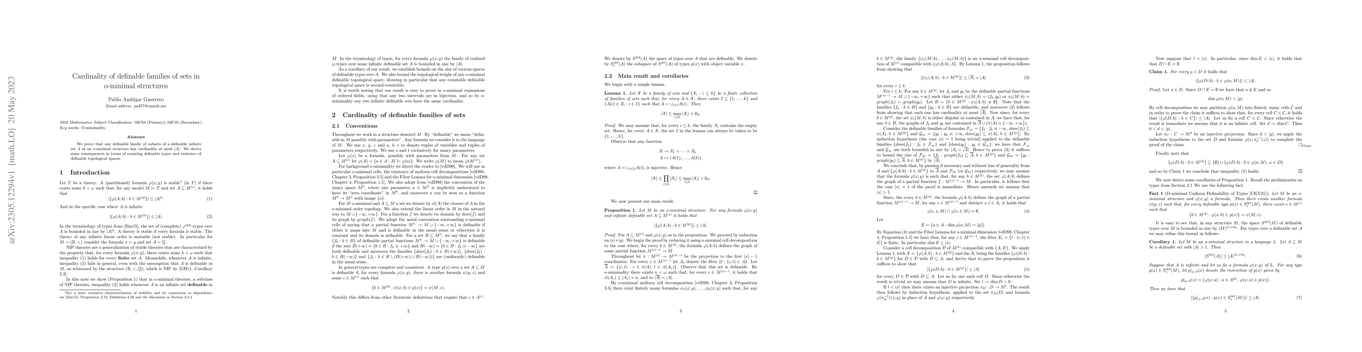 Thumbnail for Cardinality of definable families of sets in o-minimal structures