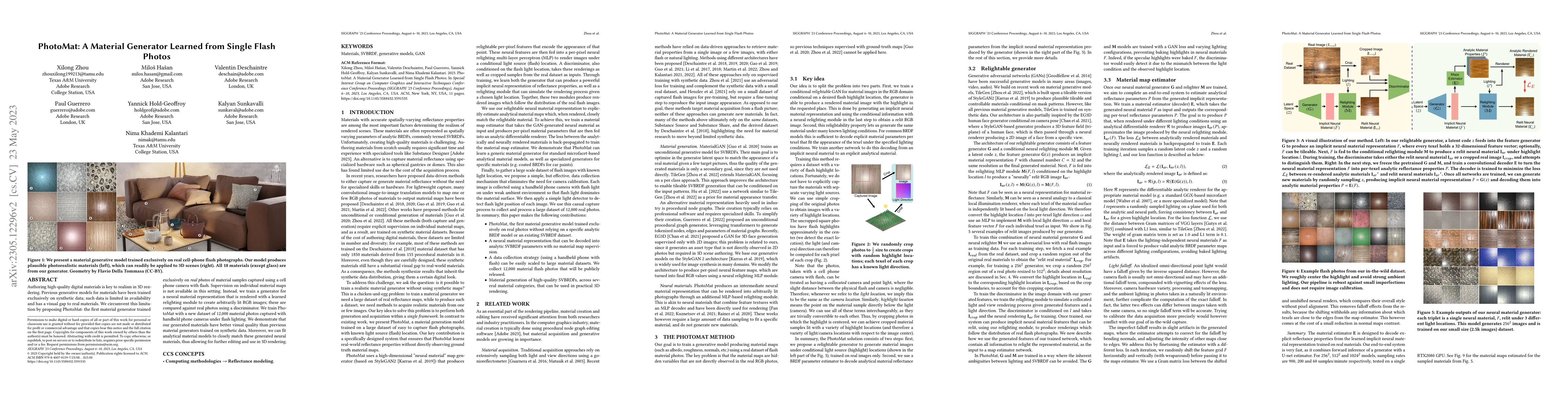 Thumbnail for PhotoMat: A Material Generator Learned from Single Flash Photos
