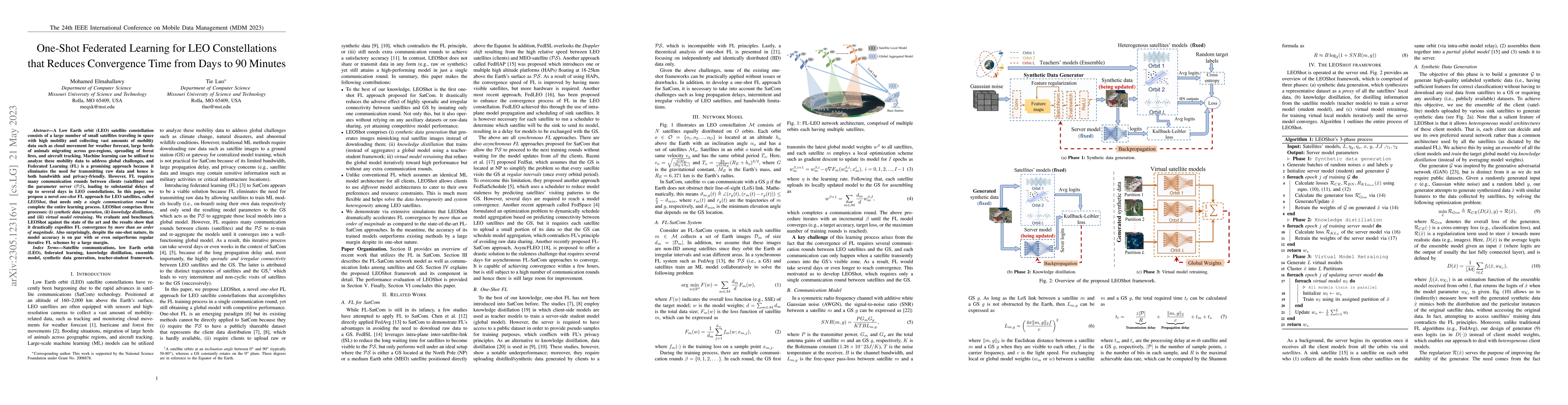 Thumbnail for One-Shot Federated Learning for LEO Constellations that Reduces
  Convergence Time from Days to 90 Minutes
