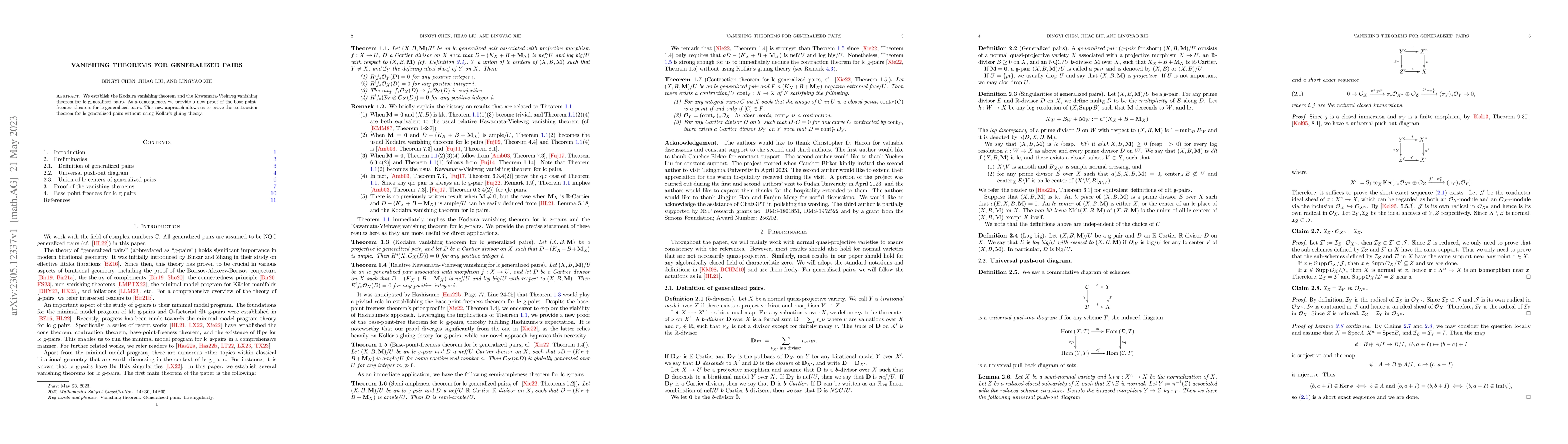 Thumbnail for Vanishing theorems for generalized pairs