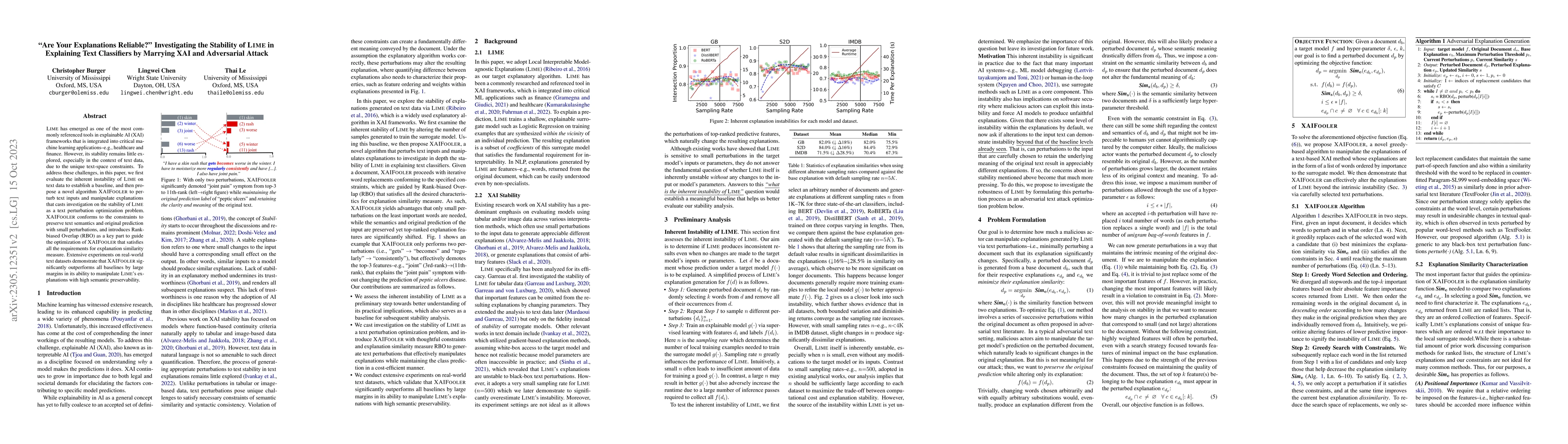 Thumbnail for Are Your Explanations Reliable? Investigating the Stability of LIME in
  Explaining Text Classifiers by Marrying XAI and Adversarial Attack