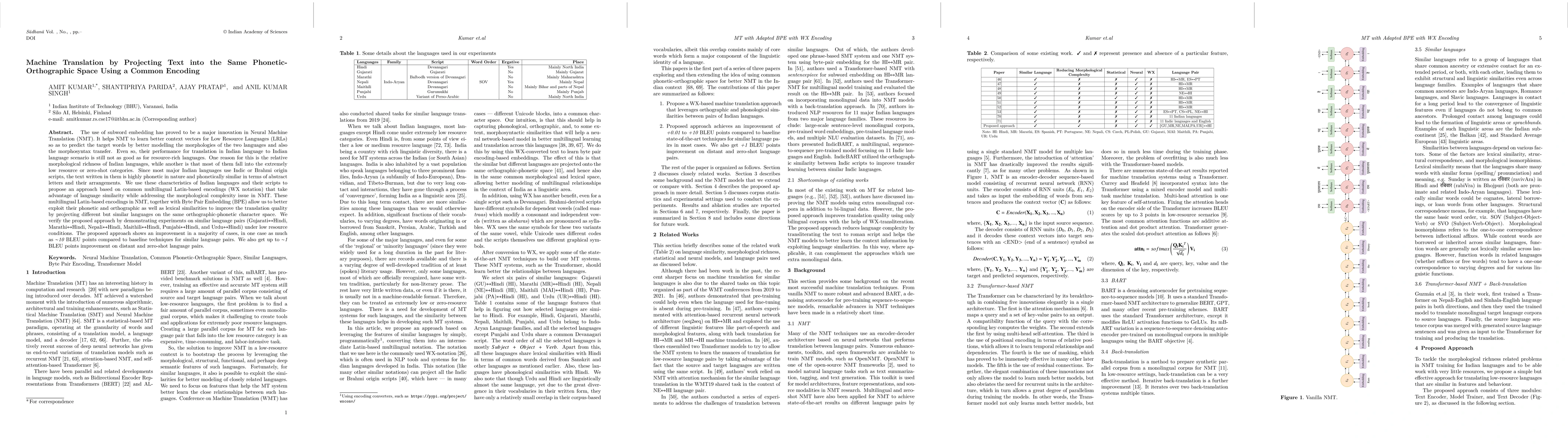 Thumbnail for Machine Translation by Projecting Text into the Same
  Phonetic-Orthographic Space Using a Common Encoding