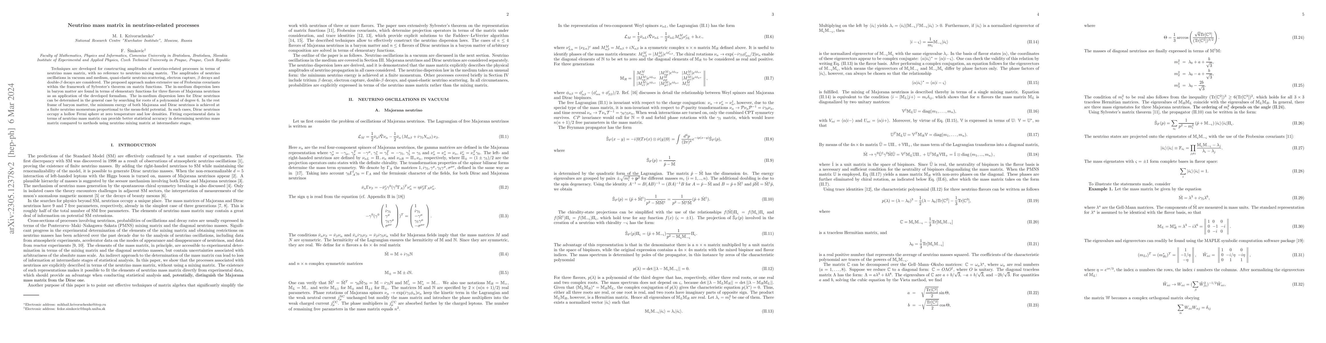 Thumbnail for Neutrino Mass Matrix in Neutrino-Related Processes