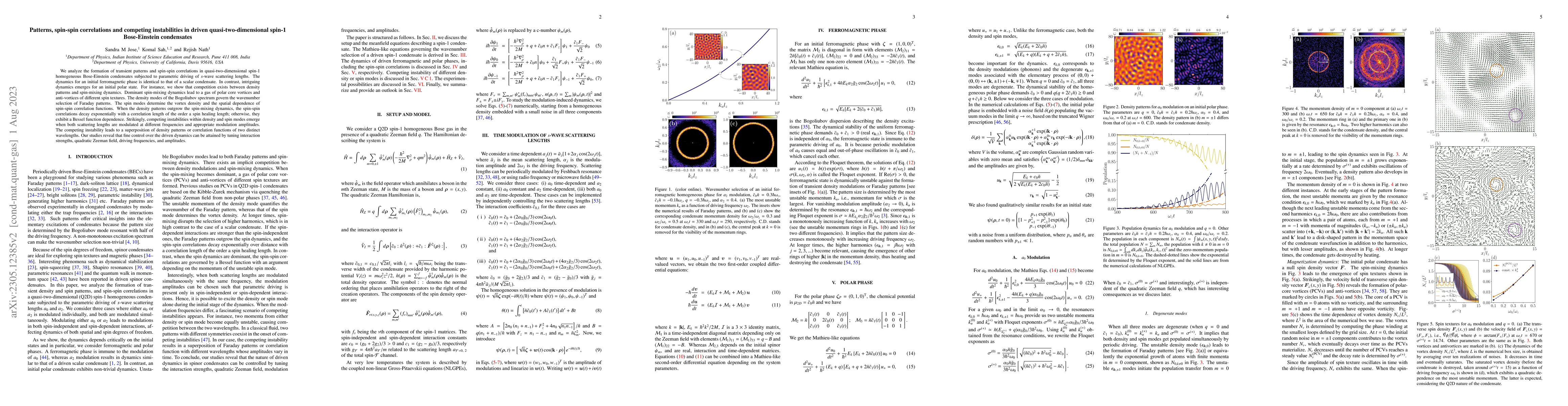 Thumbnail for Patterns, spin-spin correlations and competing instabilities in driven
  quasi-two-dimensional spin-1 Bose-Einstein condensates