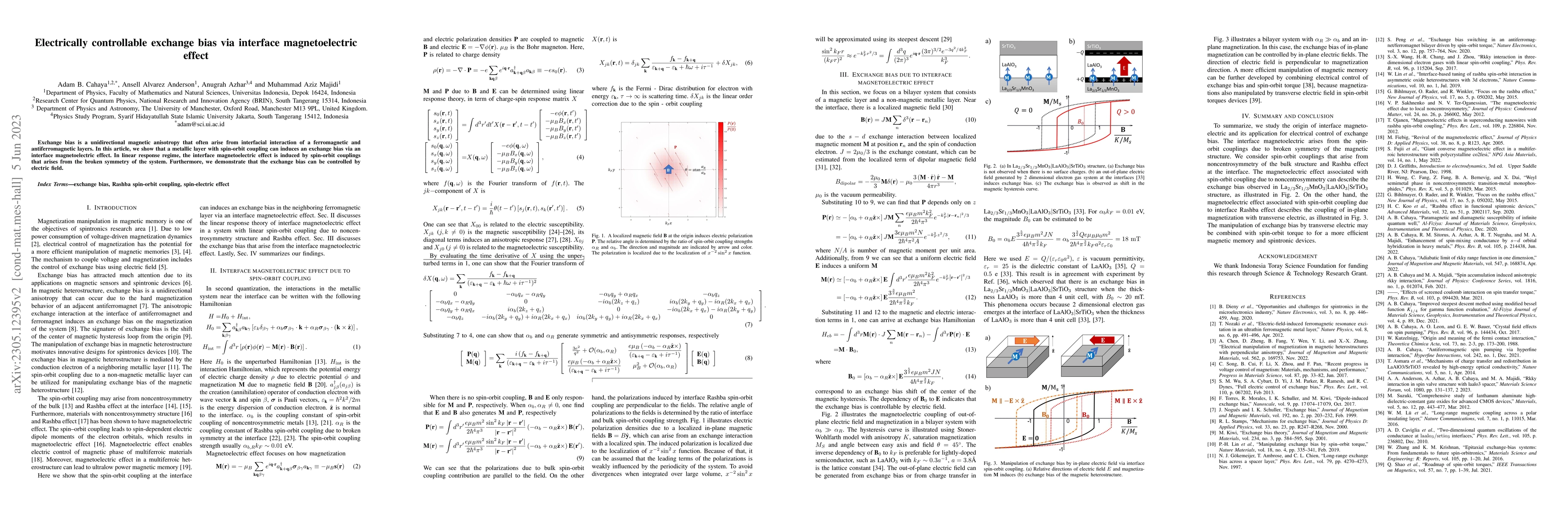 Thumbnail for Electrically controllable exchange bias via interface magnetoelectric
  effect