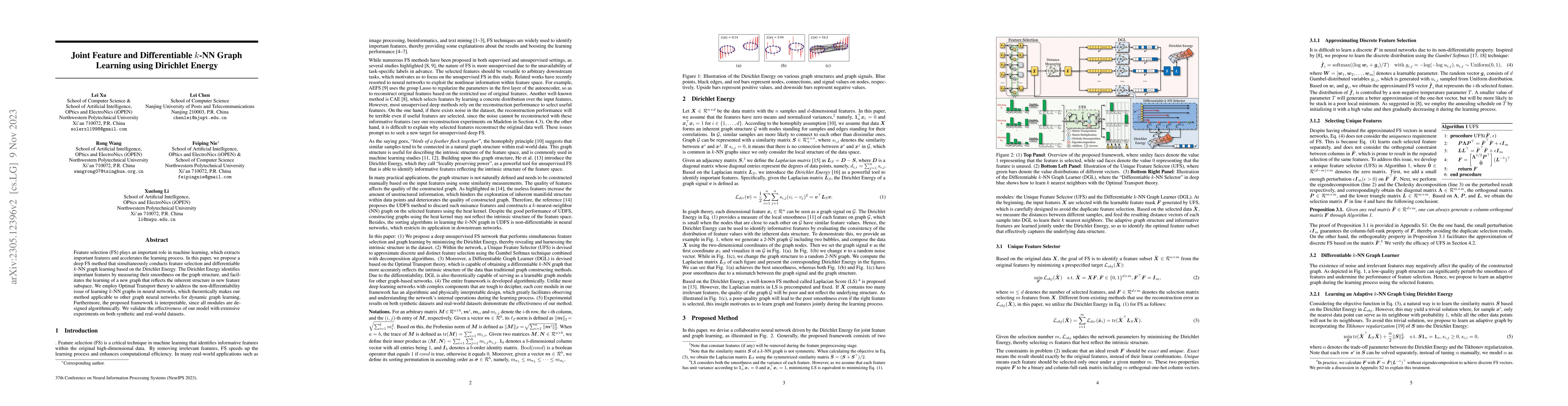 Thumbnail for Joint Feature and Differentiable $ k $-NN Graph Learning using Dirichlet
  Energy