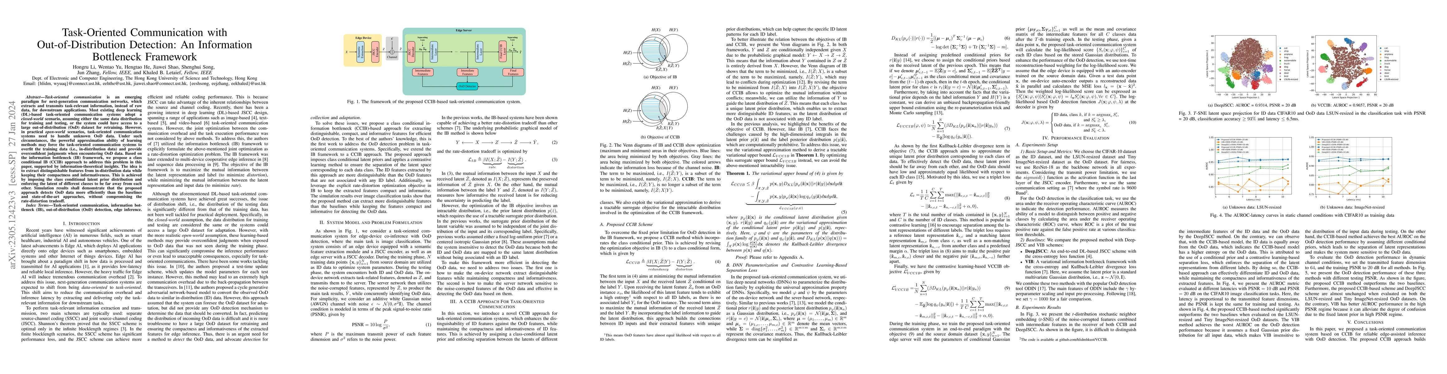 Thumbnail for Task-Oriented Communication with Out-of-Distribution Detection: An
  Information Bottleneck Framework