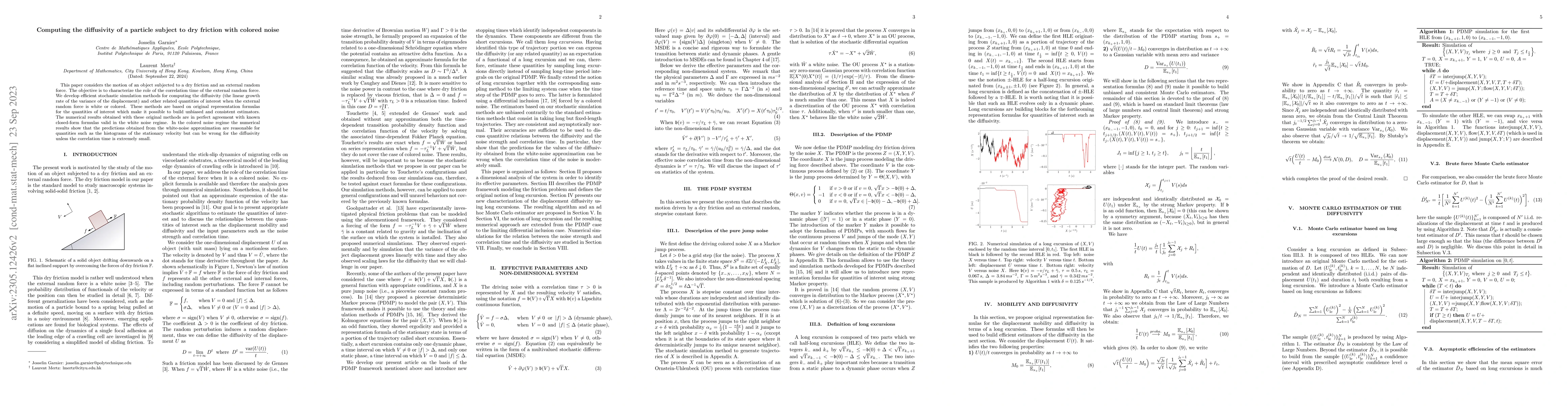 Thumbnail for Computing the diffusivity of a particle subject to dry friction with
  colored noise