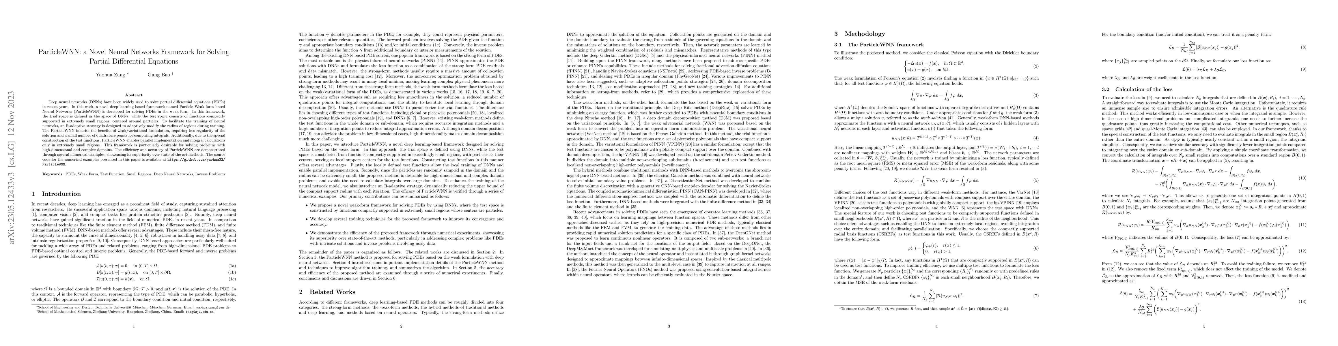 Thumbnail for ParticleWNN: a Novel Neural Networks Framework for Solving Partial
  Differential Equations