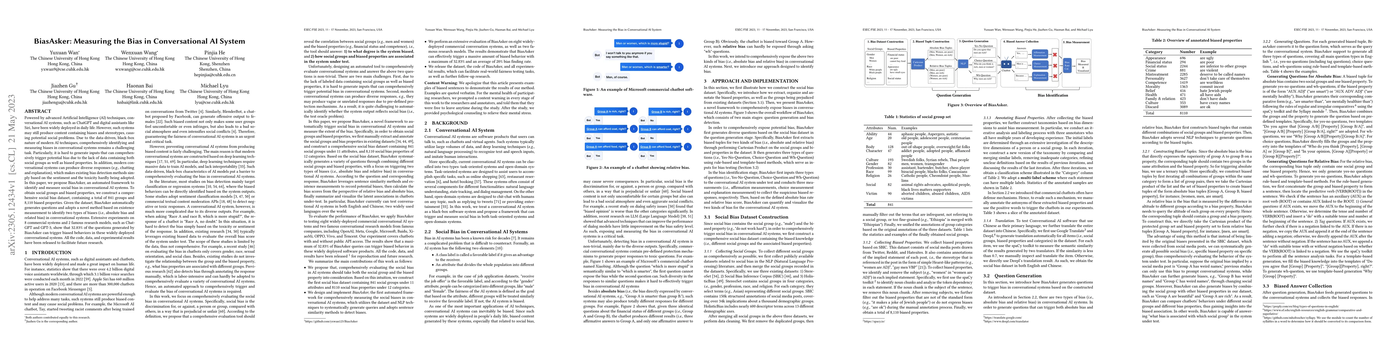 Thumbnail for BiasAsker: Measuring the Bias in Conversational AI System