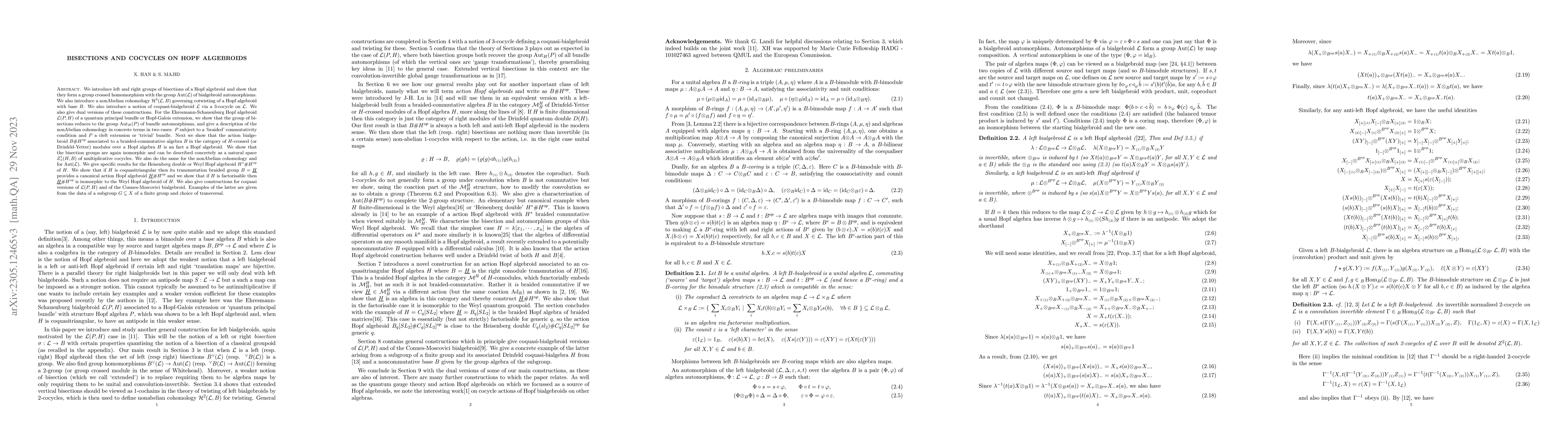 Thumbnail for Bisections and cocycles on Hopf algebroids