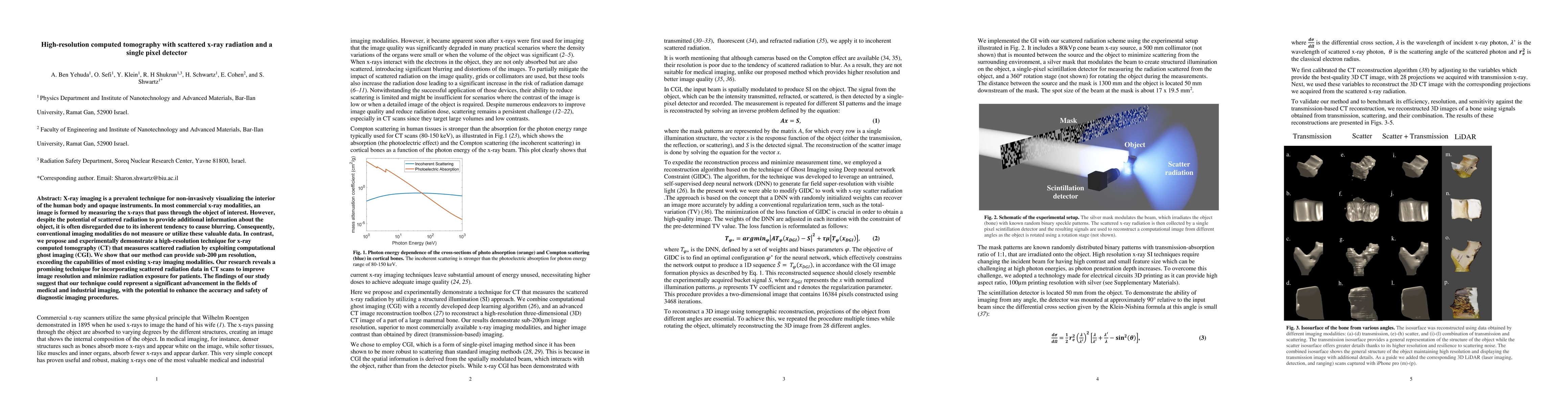 Thumbnail for High-resolution computed tomography with scattered x-ray radiation and a
  single pixel detector