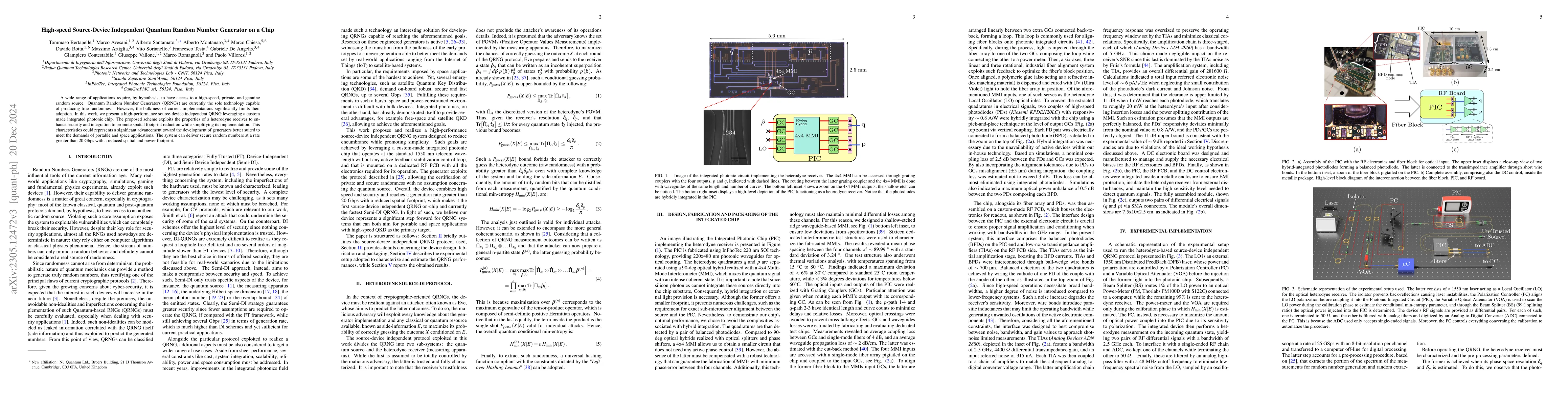 Thumbnail for High-speed Source-Device-Independent Quantum Random Number Generator on
  a Chip