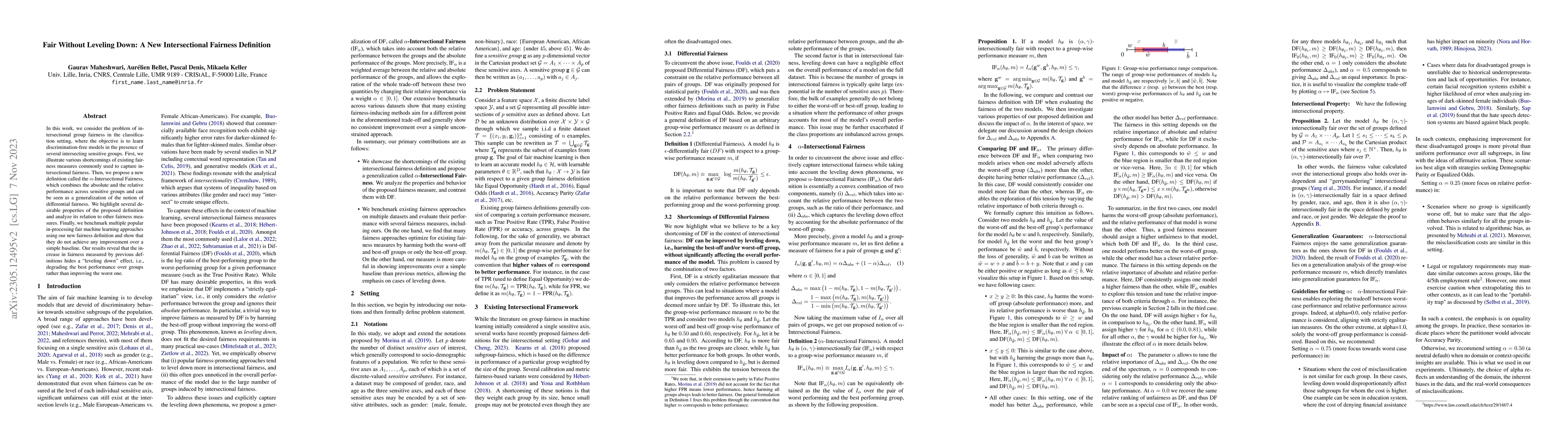 Thumbnail for Fair Without Leveling Down: A New Intersectional Fairness Definition