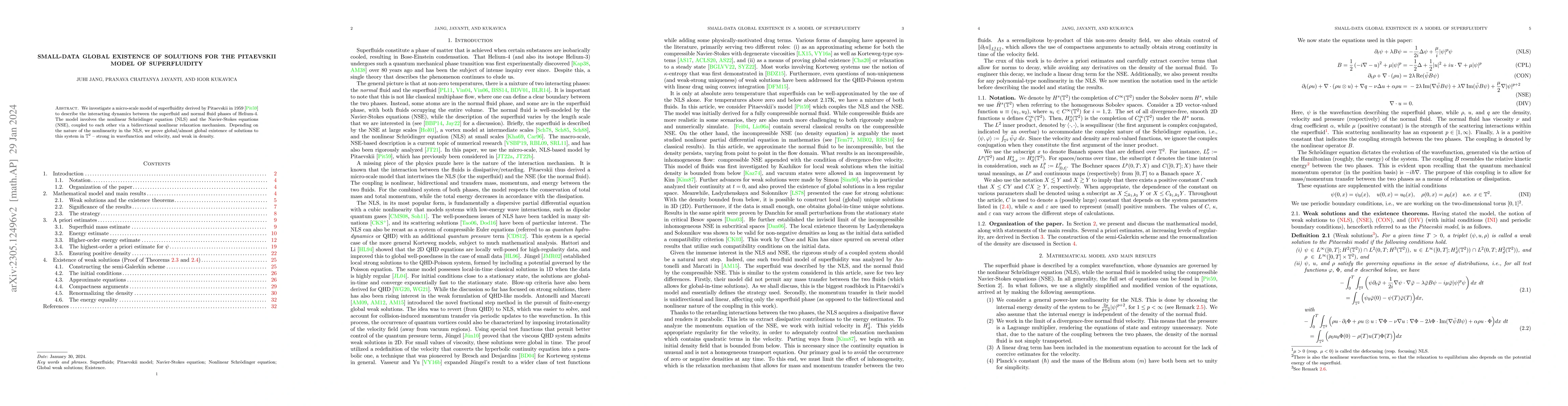Thumbnail for Small-data global existence of solutions for the Pitaevskii model of
  superfluidity