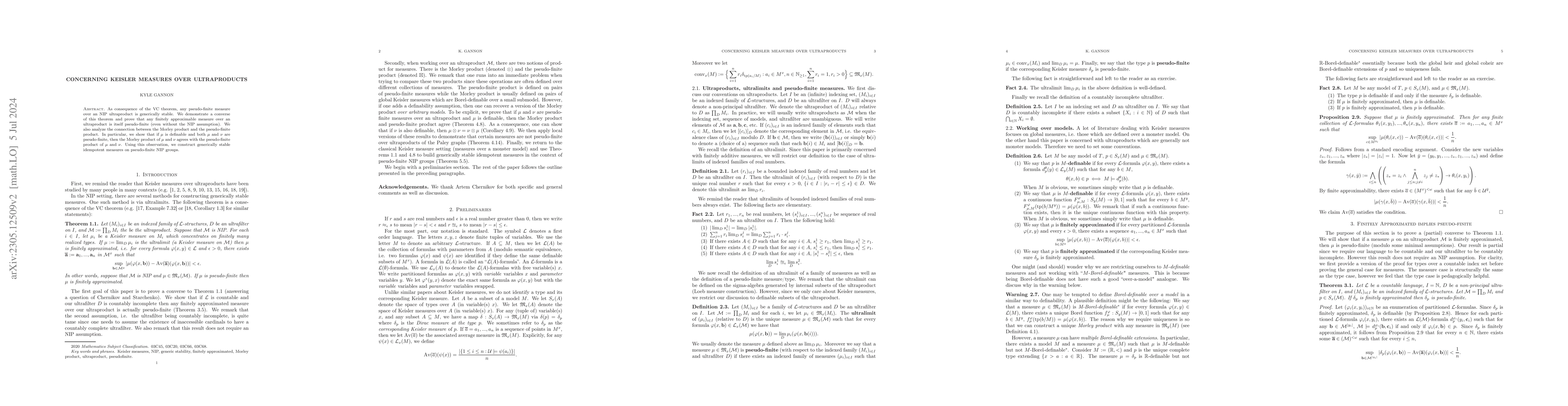 Thumbnail for Concerning Keisler Measures over ultraproducts