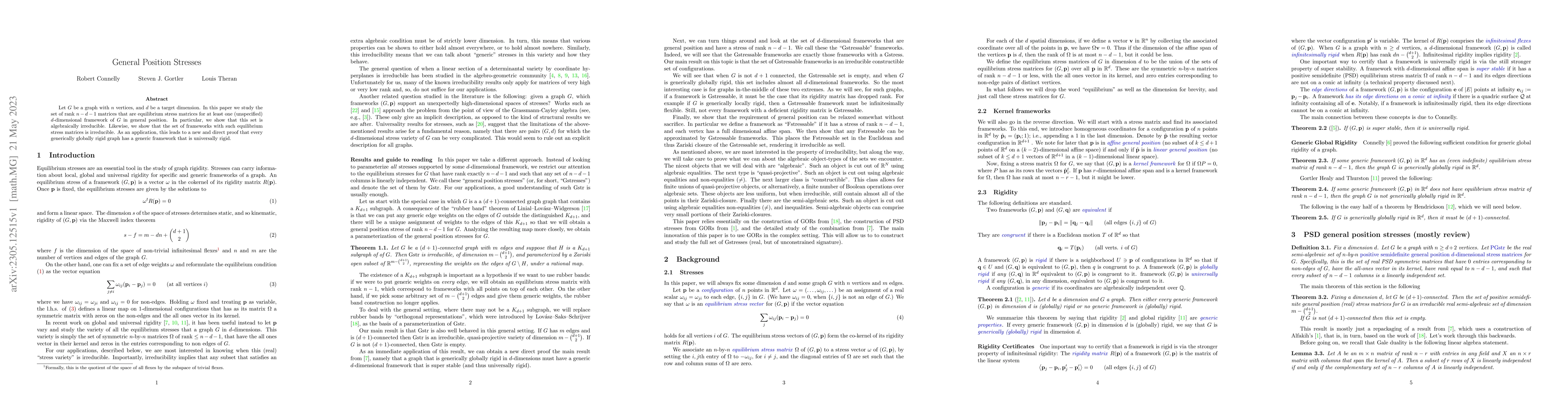 Thumbnail for General position stresses