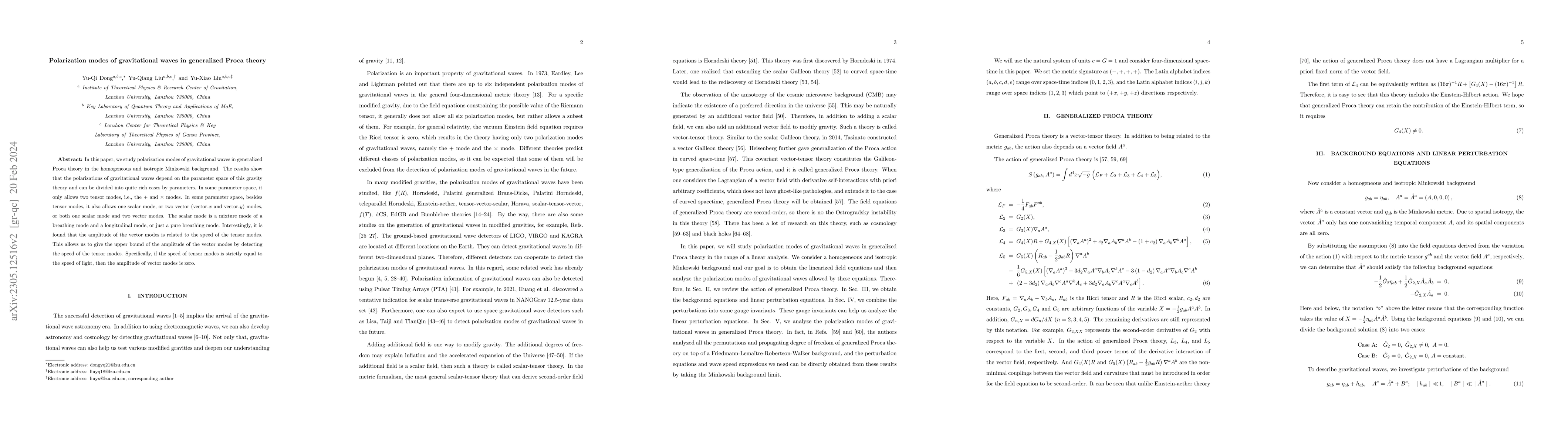 Thumbnail for Polarization modes of gravitational waves in generalized Proca theory