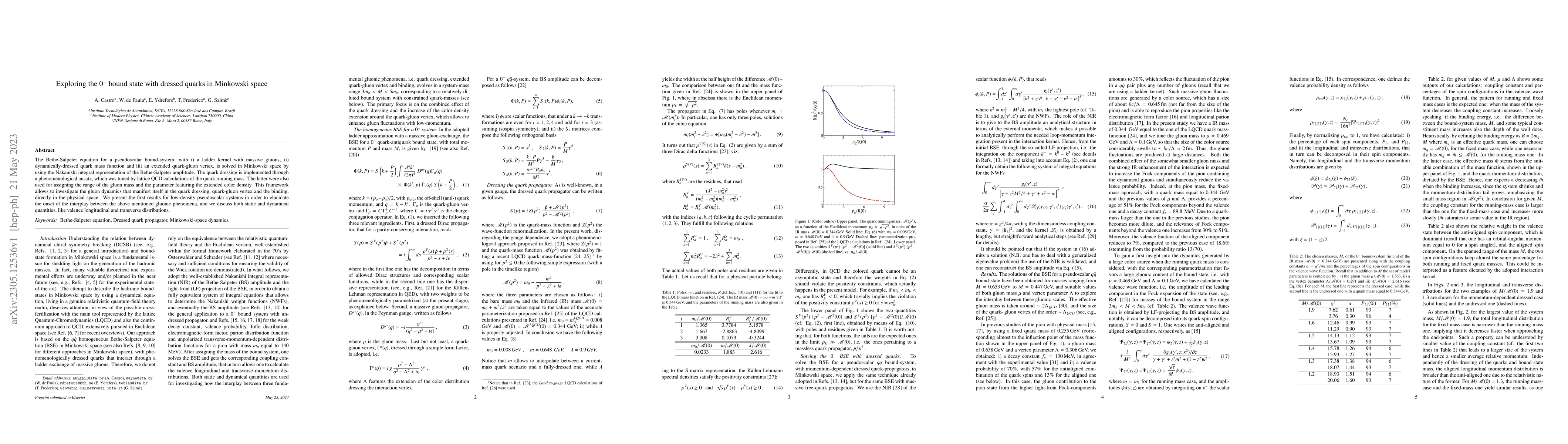 Thumbnail for Exploring the $0^-$ bound state with dressed quarks in Minkowski space