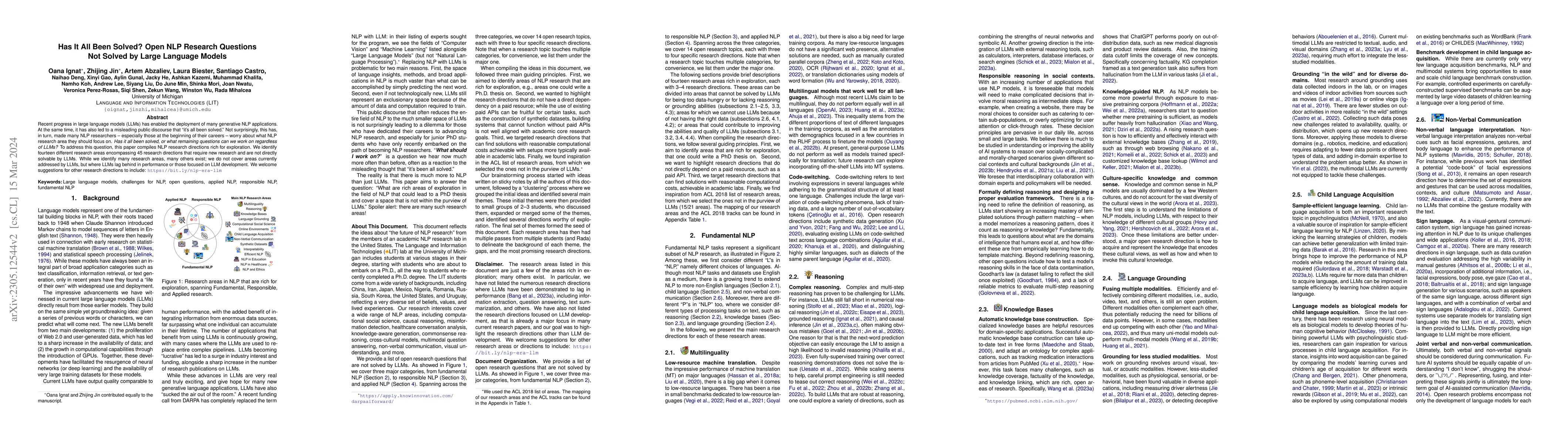 Thumbnail for Has It All Been Solved? Open NLP Research Questions Not Solved by Large
  Language Models