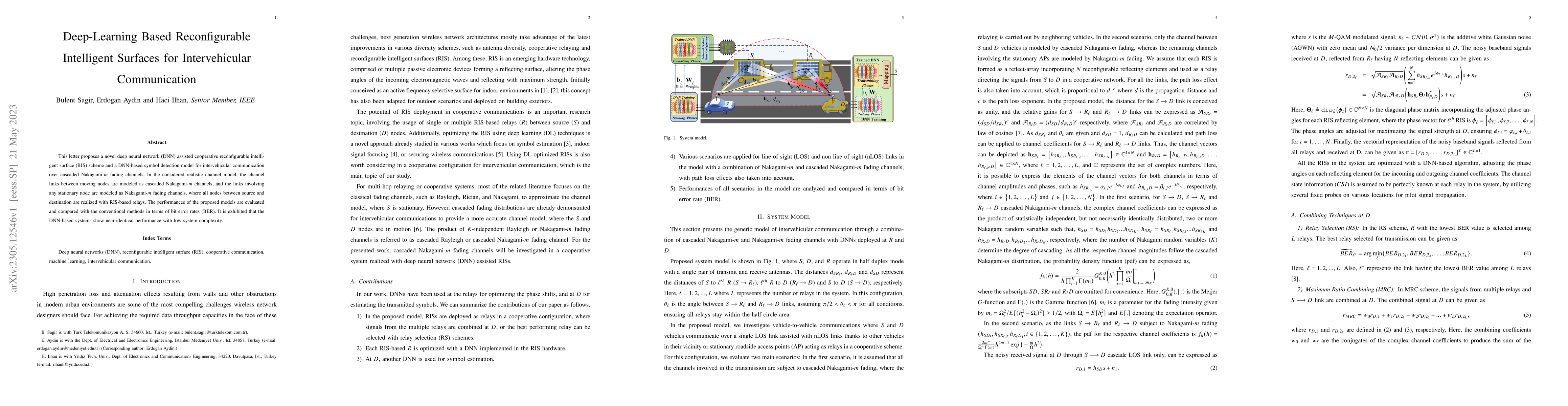 Thumbnail for Deep-Learning Based Reconfigurable Intelligent Surfaces for
  Intervehicular Communication