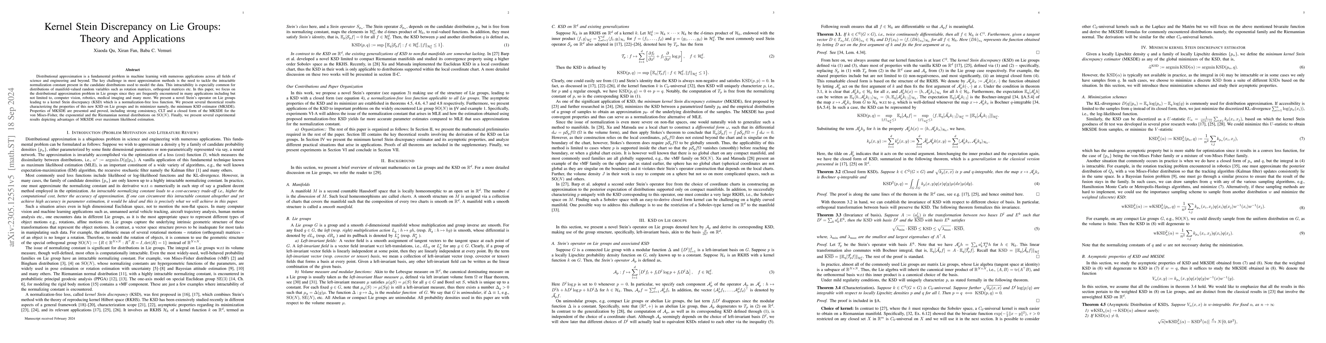 Thumbnail for Kernel Stein Discrepancy on Lie Groups: Theory and Applications