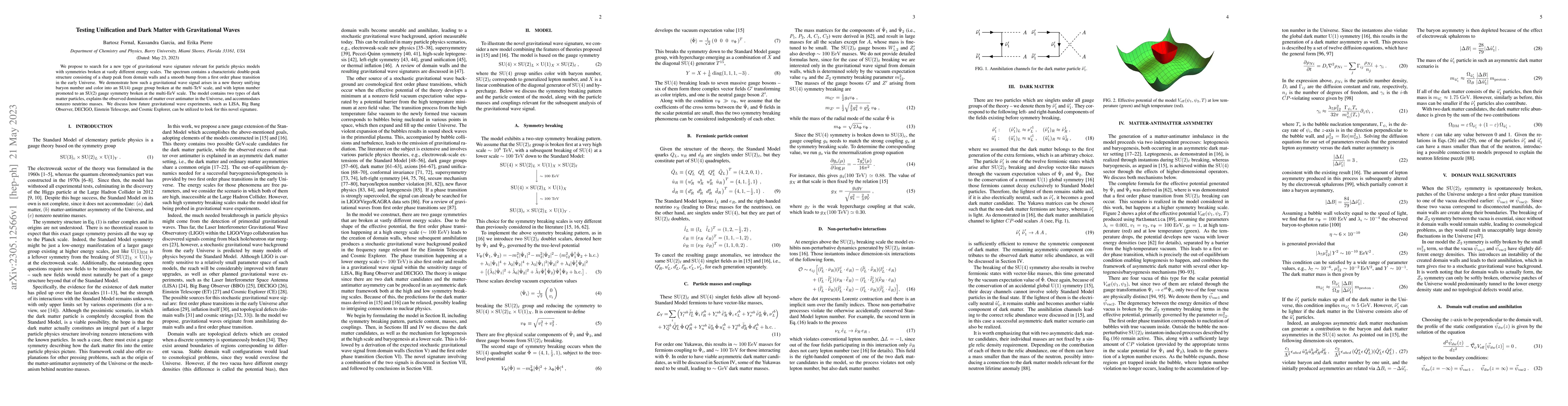Thumbnail for Testing Unification and Dark Matter with Gravitational Waves
