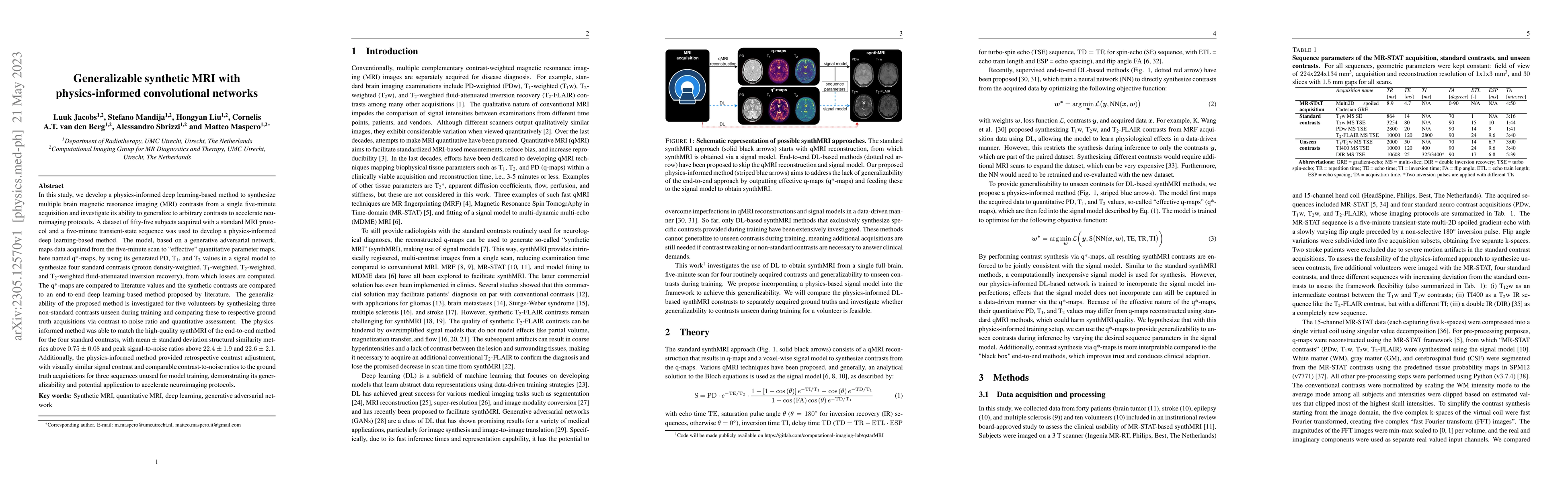 Thumbnail for Generalizable synthetic MRI with physics-informed convolutional networks