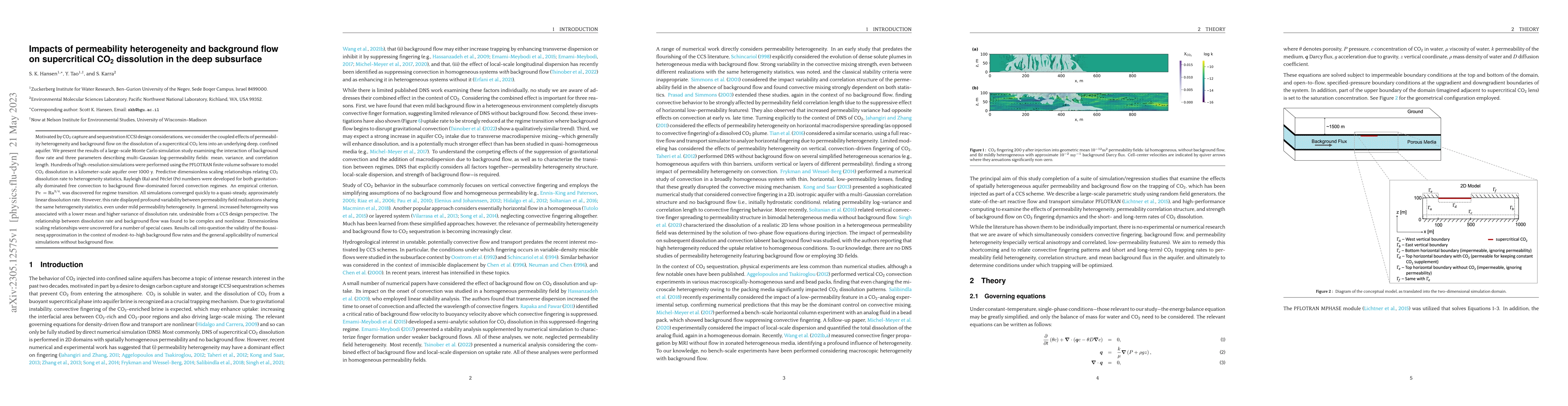 Thumbnail for Impacts of permeability heterogeneity and background flow on
  supercritical CO2 dissolution in the deep subsurface