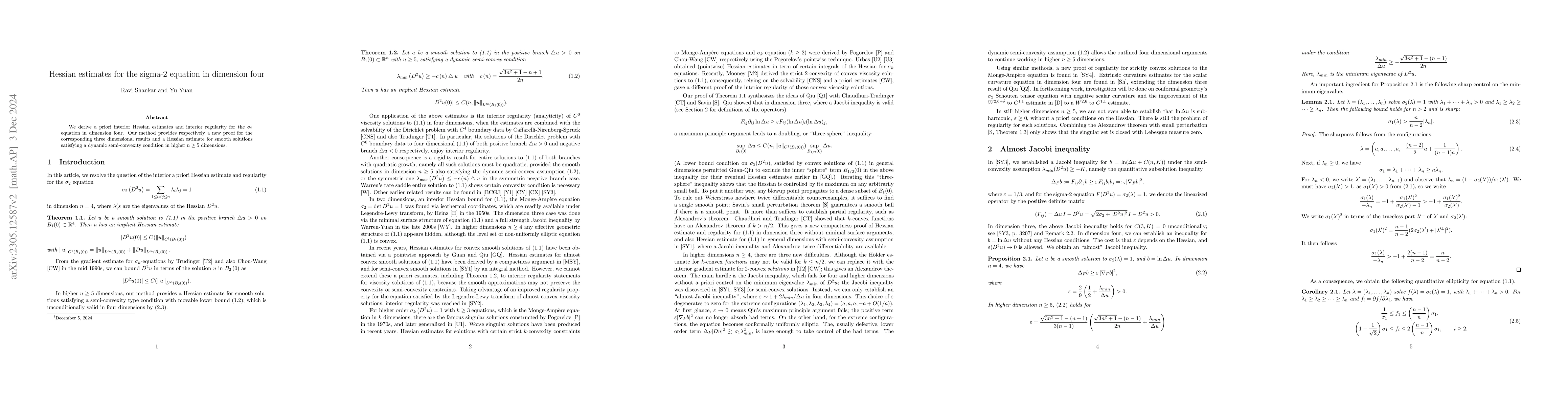 Thumbnail for Hessian estimates for the sigma-2 equation in dimension four