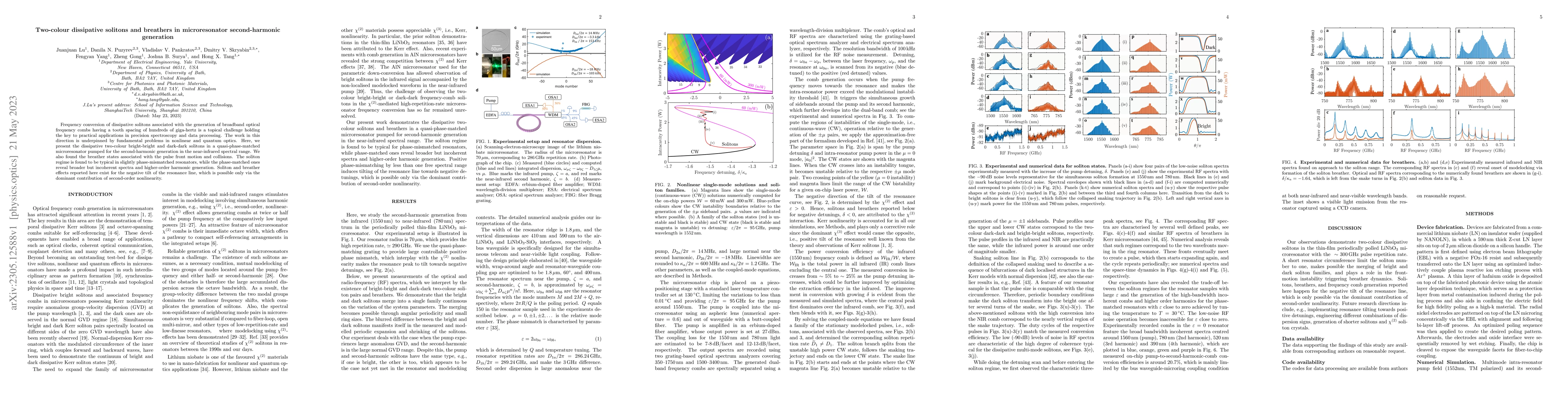 Thumbnail for Two-colour dissipative solitons and breathers in microresonator
  second-harmonic generation