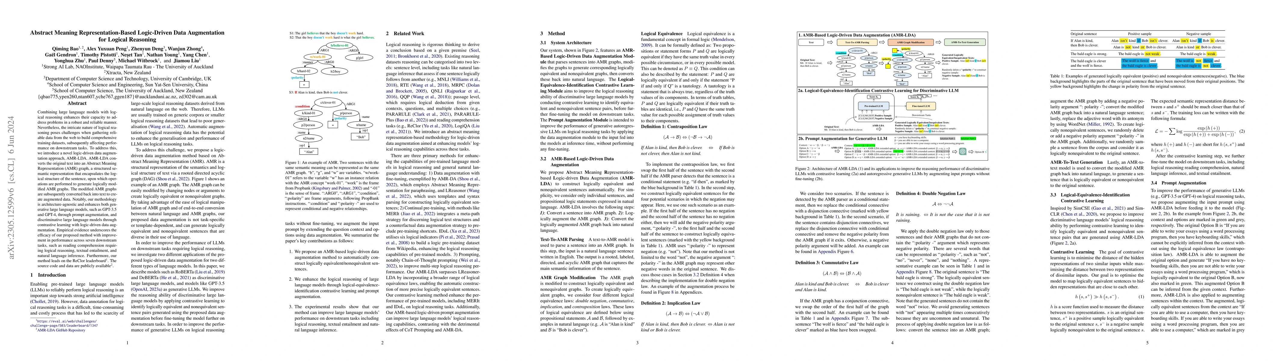 Thumbnail for Abstract Meaning Representation-Based Logic-Driven Data Augmentation for
  Logical Reasoning