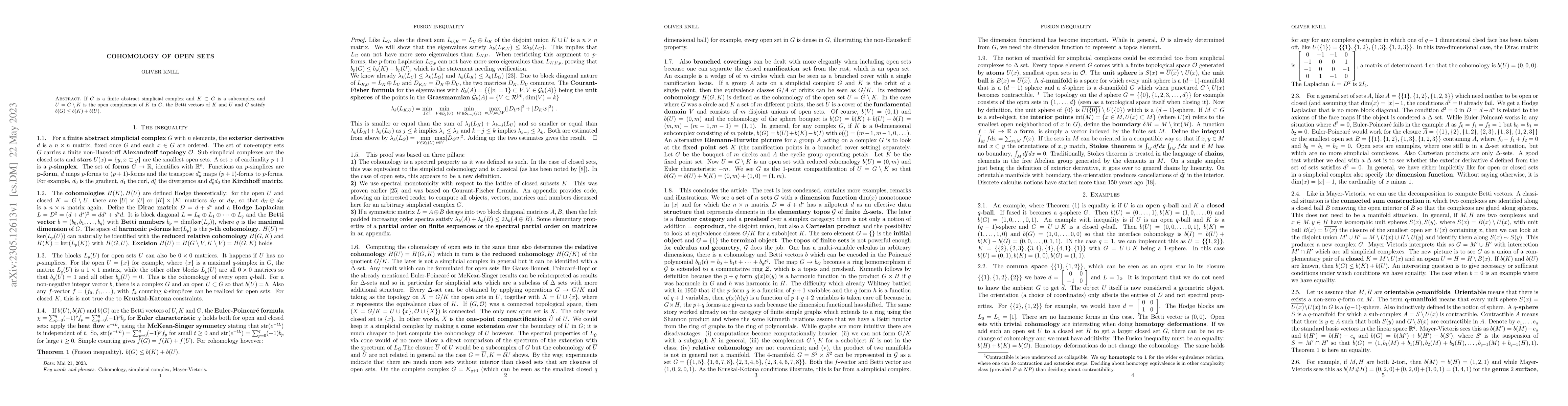 Thumbnail for Cohomology of open sets