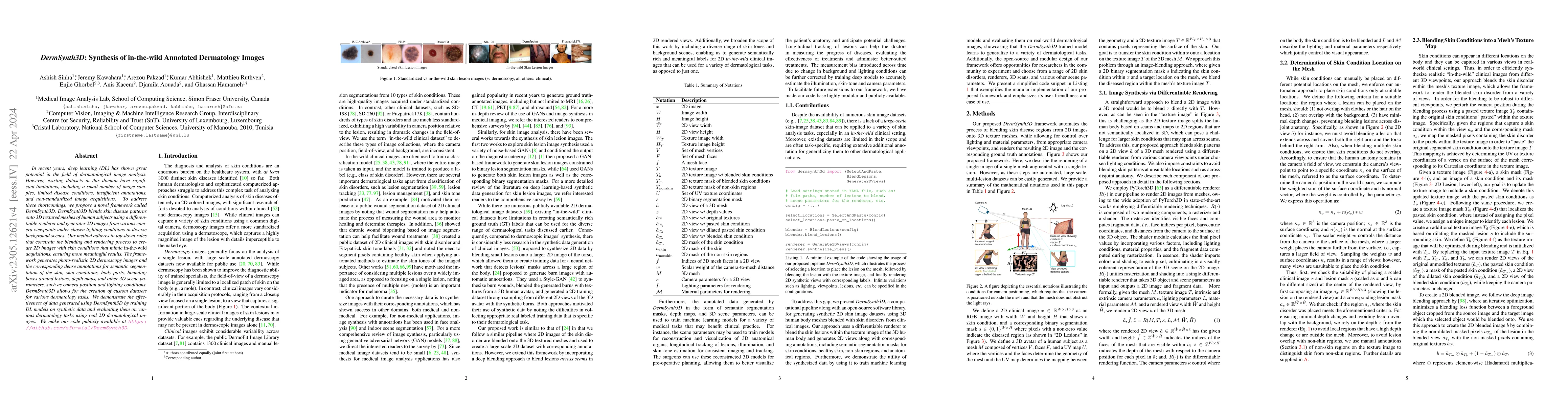 Thumbnail for DermSynth3D: Synthesis of in-the-wild Annotated Dermatology Images