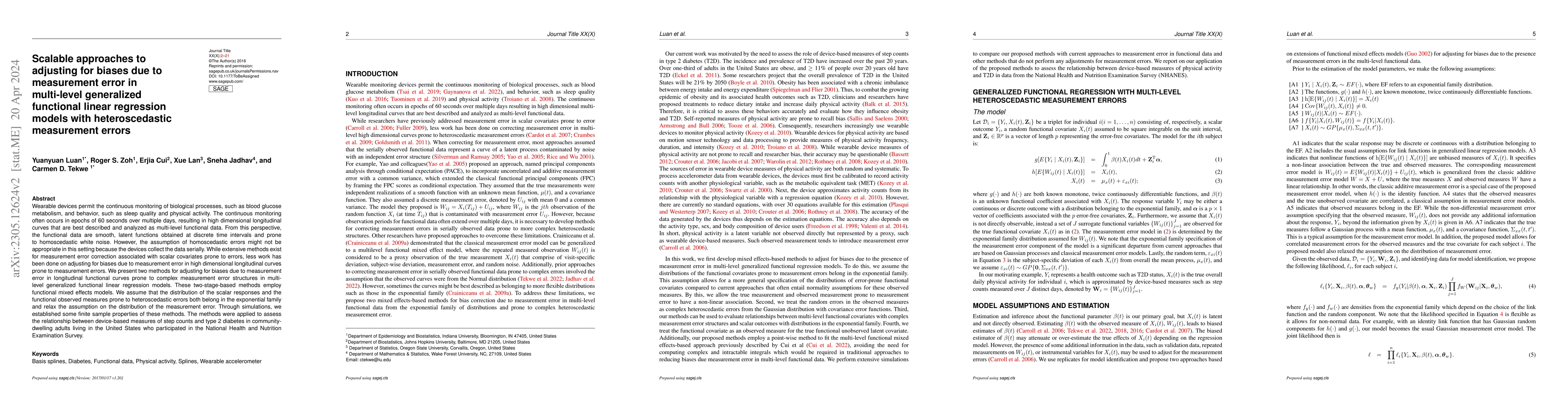 Thumbnail for Scalable regression calibration approaches to correcting measurement
  error in multi-level generalized functional linear regression models with
  heteroscedastic measurement errors