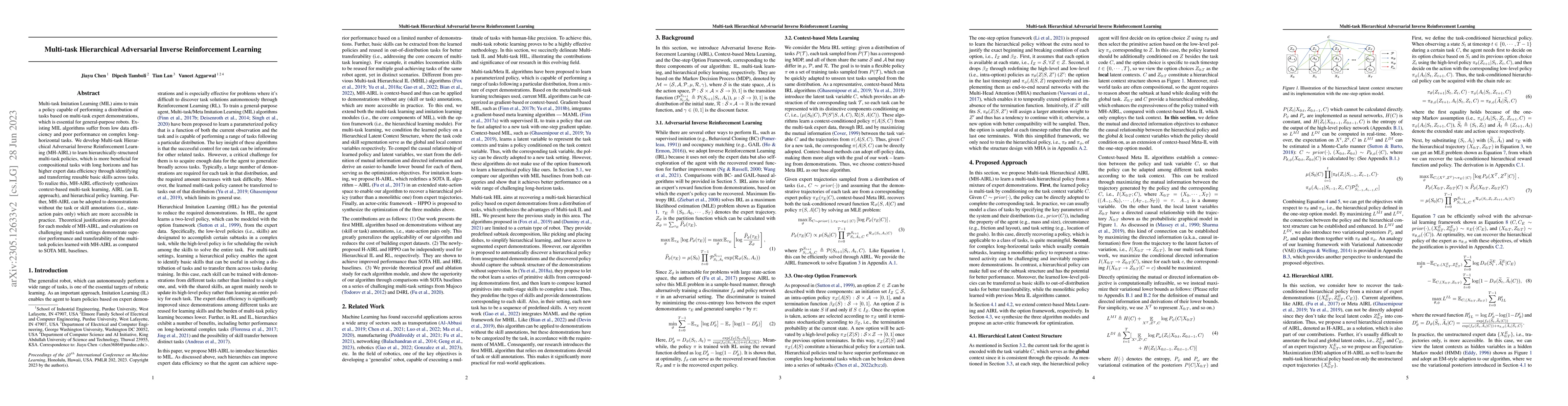 Thumbnail for Multi-task Hierarchical Adversarial Inverse Reinforcement Learning