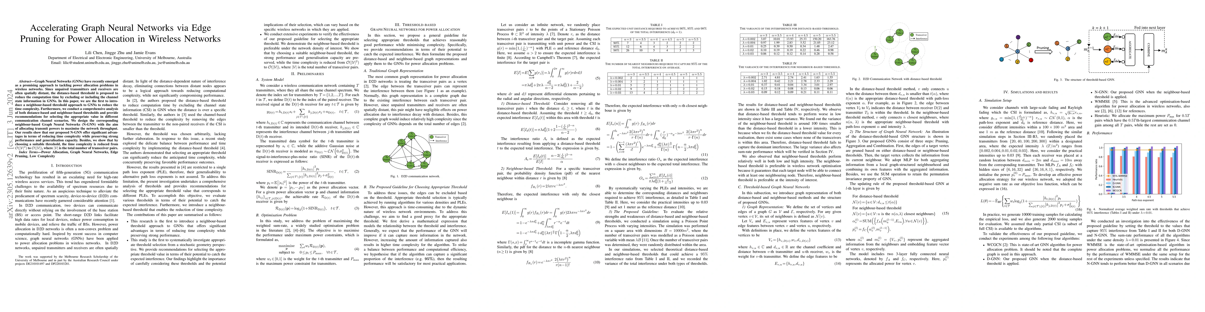 Thumbnail for Accelerating Graph Neural Networks via Edge Pruning for Power Allocation
  in Wireless Networks