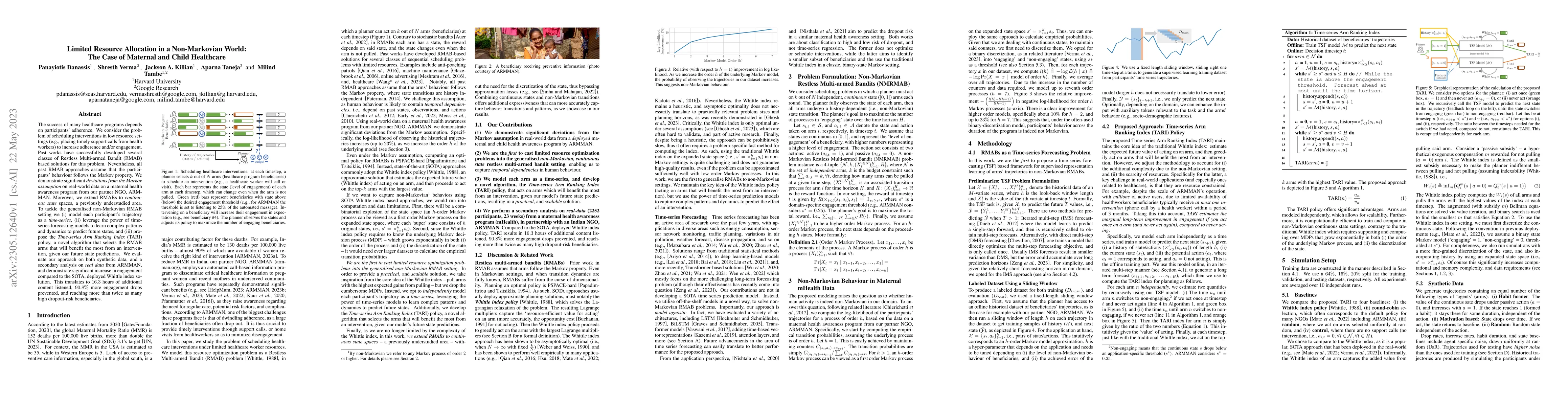 Thumbnail for Limited Resource Allocation in a Non-Markovian World: The Case of
  Maternal and Child Healthcare