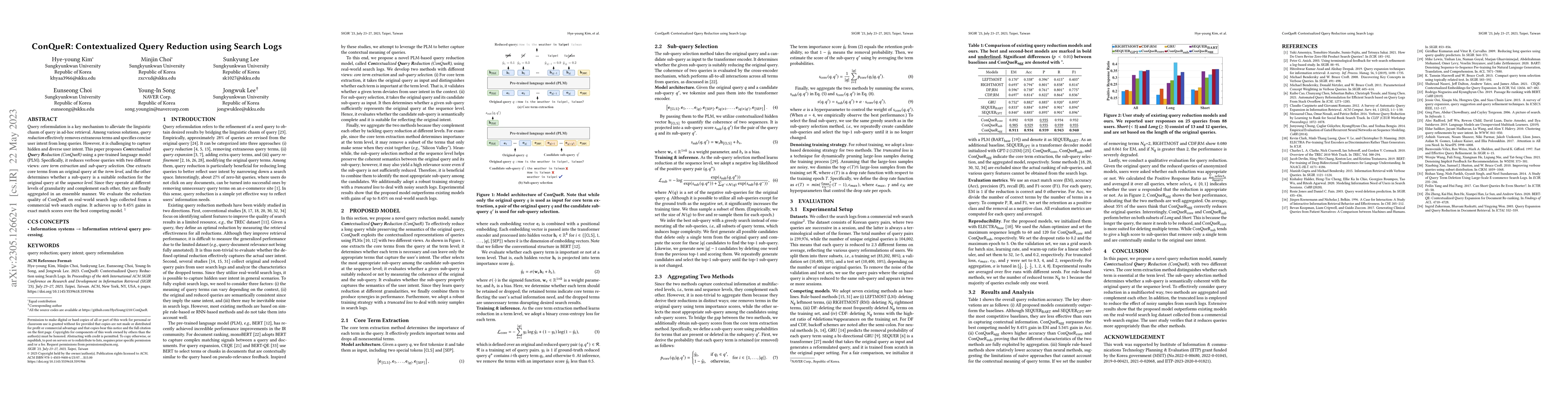 Thumbnail for ConQueR: Contextualized Query Reduction using Search Logs