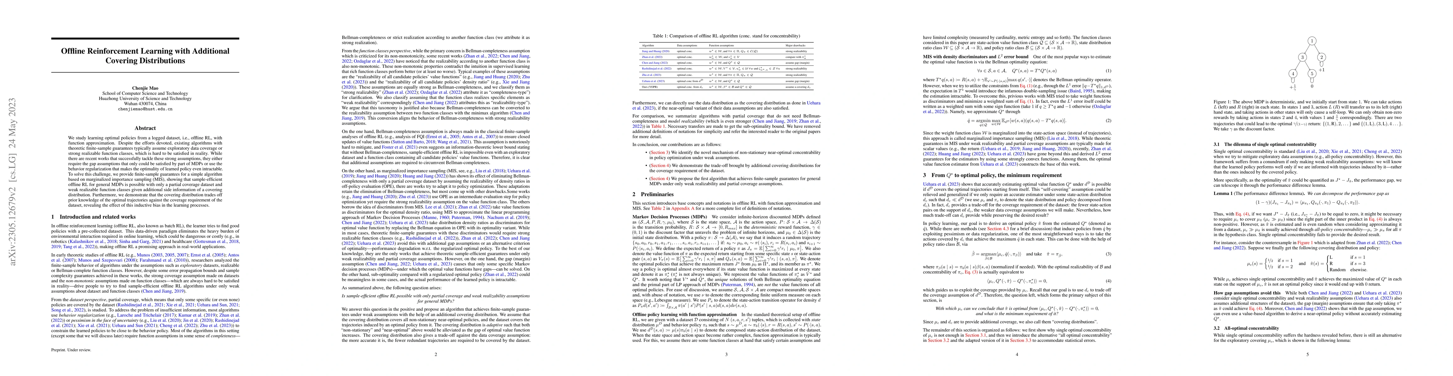 Thumbnail for Offline Reinforcement Learning with Additional Covering Distributions