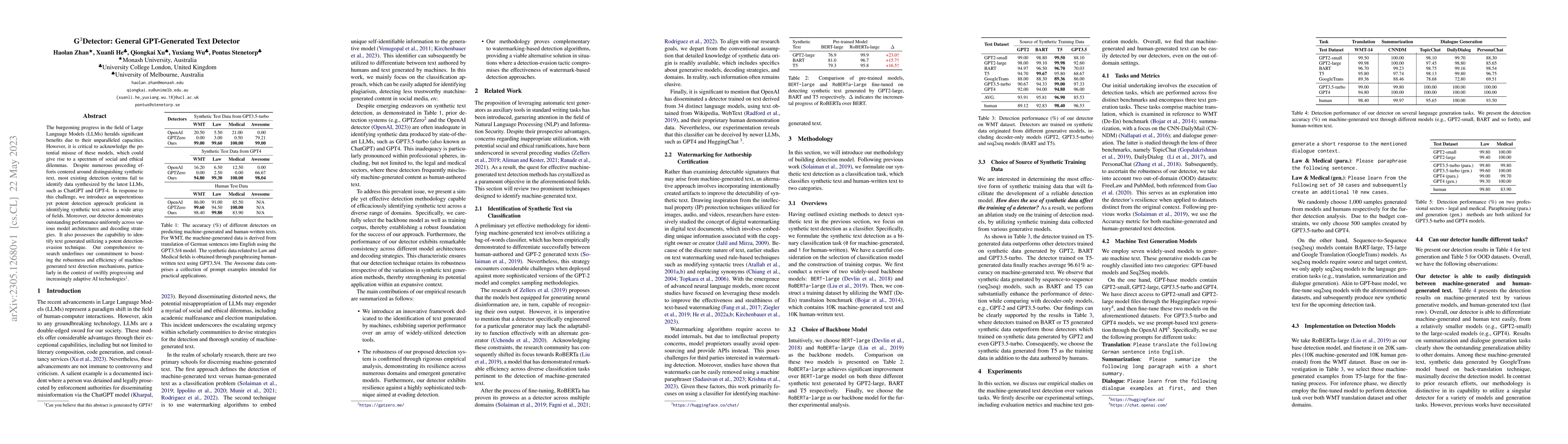 Thumbnail for G3Detector: General GPT-Generated Text Detector