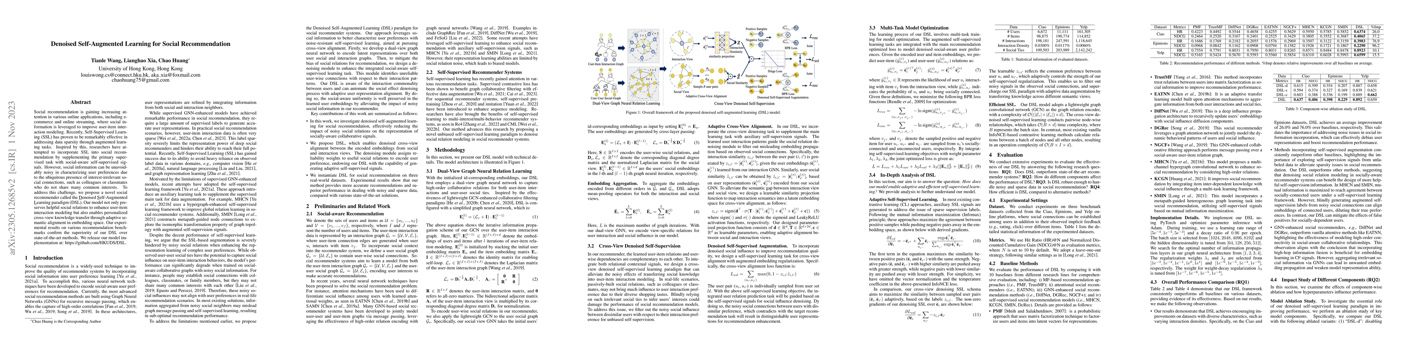 Thumbnail for Denoised Self-Augmented Learning for Social Recommendation